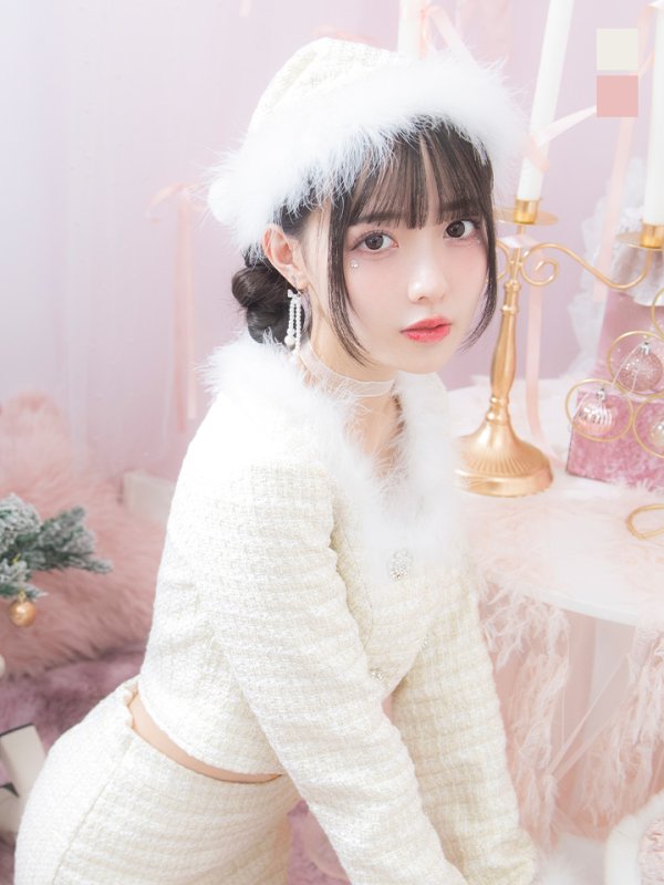 画像6: SALE!【サンタコス 3点セット】【XS-Lサイズ/2カラー】ロングスリーブツイードサンタコスプレ[YMT]