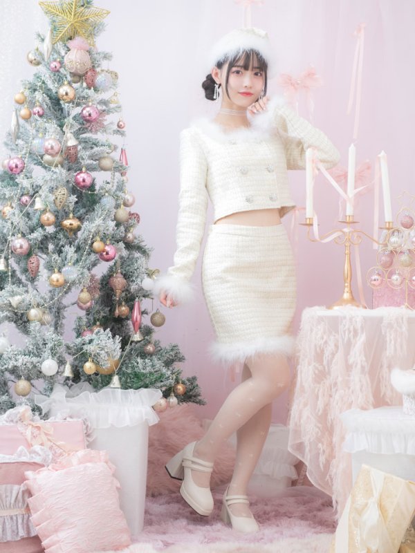 画像27: SALE!【サンタコス 3点セット】【XS-Lサイズ/2カラー】ロングスリーブツイードサンタコスプレ[YMT]