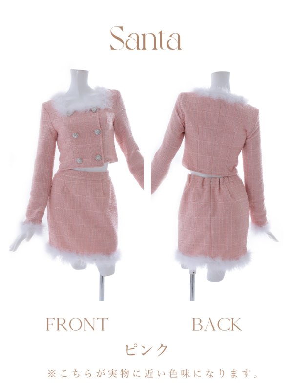 画像42: SALE!【サンタコス 3点セット】【XS-Lサイズ/2カラー】ロングスリーブツイードサンタコスプレ[YMT]