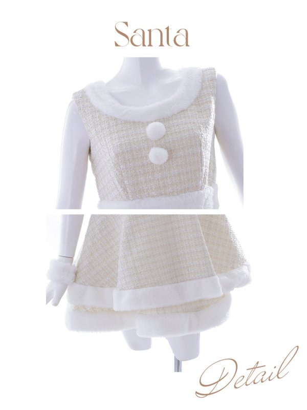 画像31: 即日発送!【サンタコス 5点セット】【S-Lサイズ/3カラー】ツイードチェック2段フレアスカートサンタコスプレ[YMT]