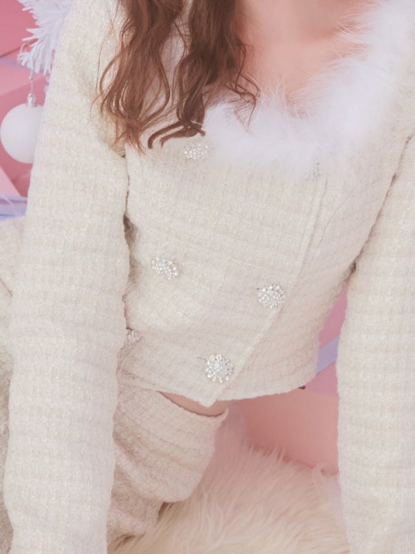 画像9: SALE!【サンタコス 3点セット】【XS-Lサイズ/2カラー】ロングスリーブツイードサンタコスプレ[YMT]