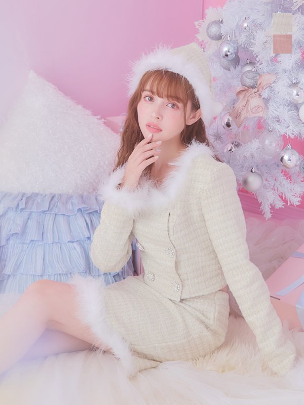 画像3: SALE!【サンタコス 3点セット】【XS-Lサイズ/2カラー】ロングスリーブツイードサンタコスプレ[YMT]