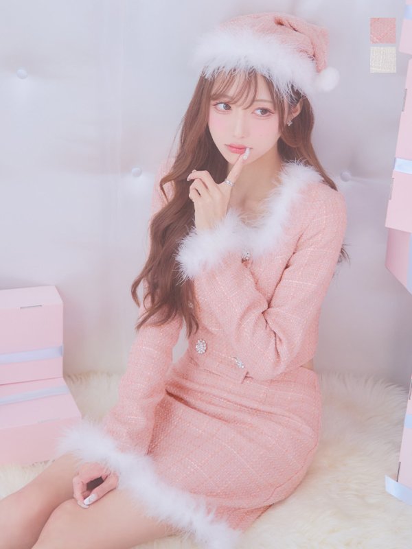 画像12: SALE!【サンタコス 3点セット】【XS-Lサイズ/2カラー】ロングスリーブツイードサンタコスプレ[YMT]