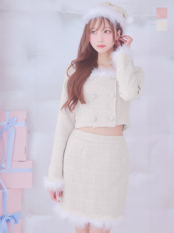 画像3: SALE!【サンタコス 3点セット】【XS-Lサイズ/2カラー】ロングスリーブツイードサンタコスプレ[YMT]