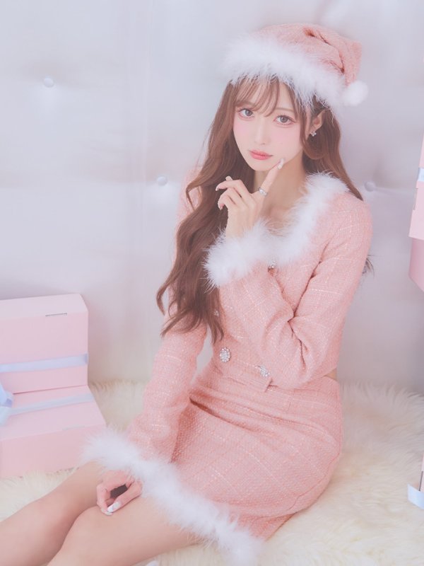 画像35: SALE!【サンタコス 3点セット】【XS-Lサイズ/2カラー】ロングスリーブツイードサンタコスプレ[YMT]