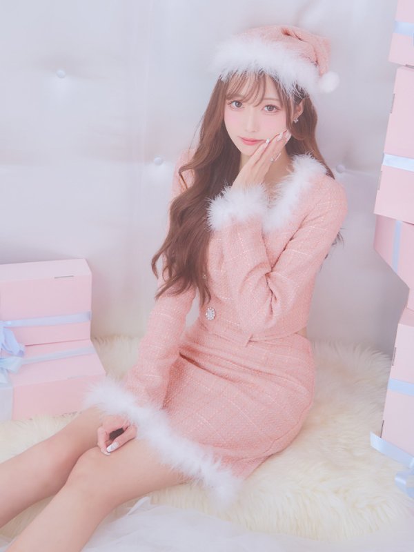 画像38: SALE!【サンタコス 3点セット】【XS-Lサイズ/2カラー】ロングスリーブツイードサンタコスプレ[YMT]