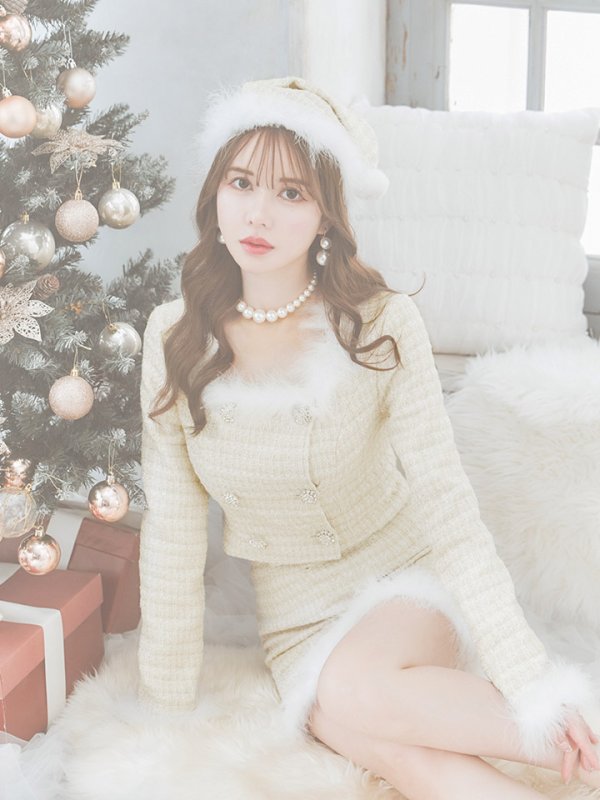 画像8: SALE!【サンタコス 3点セット】【XS-Lサイズ/2カラー】ロングスリーブツイードサンタコスプレ[YMT]