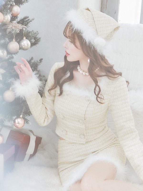 画像9: SALE!【サンタコス 3点セット】【XS-Lサイズ/2カラー】ロングスリーブツイードサンタコスプレ[YMT]