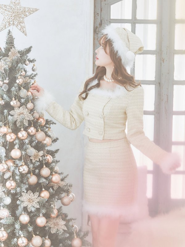 画像11: SALE!【サンタコス 3点セット】【XS-Lサイズ/2カラー】ロングスリーブツイードサンタコスプレ[YMT]