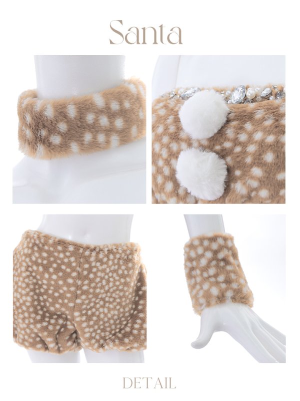 画像20: 【即日発送！】【サンタコス 7点セット】【フリーサイズ/1カラー】モコモコトナカイコスプレ[YMT]