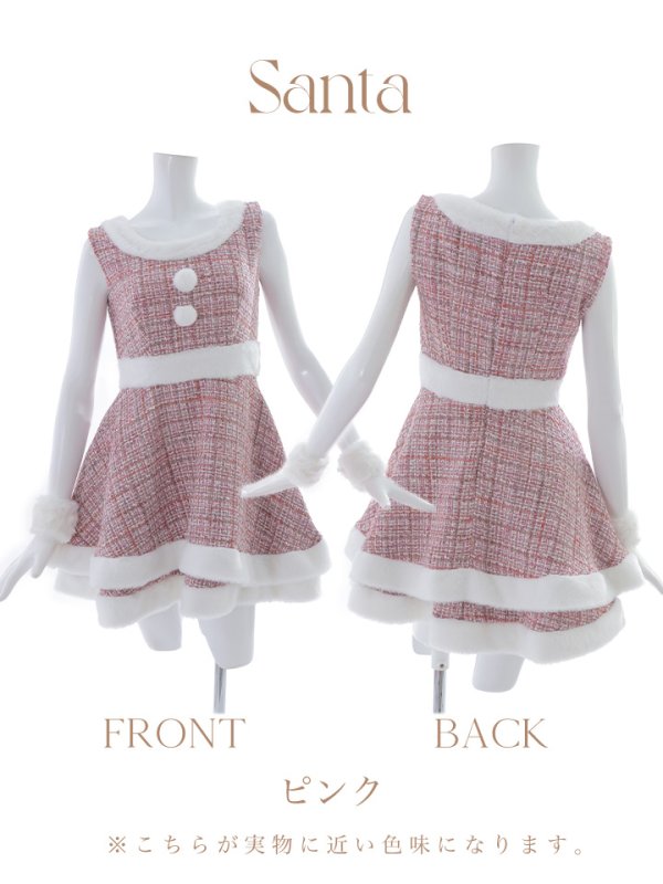 画像26: 即日発送!【サンタコス 5点セット】【S-Lサイズ/3カラー】ツイードチェック2段フレアスカートサンタコスプレ[YMT]