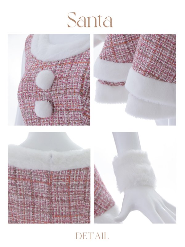 画像28: 即日発送!【サンタコス 5点セット】【S-Lサイズ/3カラー】ツイードチェック2段フレアスカートサンタコスプレ[YMT]