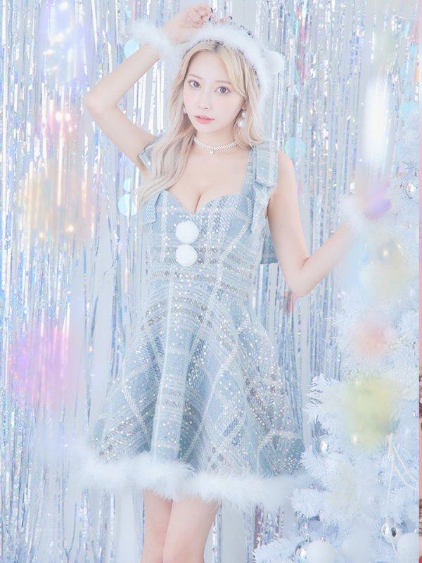 画像4: 【即日発送】【サンタコス4点セット】【S-Lサイズ/1カラー】フレアツイードサンタ[YMT]