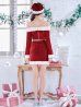 画像13: 【予約商品/11月下旬発送予定】【サンタコス 4点セット】【S-Lサイズ/2カラー】オフショルダーセットアップサンタコスプレ[OF01] (13)