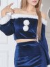 画像35: 【予約商品/11月下旬発送予定】【サンタコス 4点セット】【S-Lサイズ/2カラー】オフショルダーセットアップサンタコスプレ[OF01] (35)