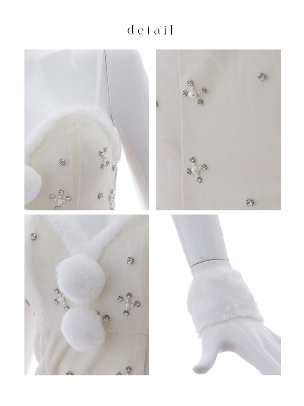 画像34: 【即日発送！】【サンタコス 4点セット】【XS-XLサイズ/2カラー】ビジュータイトキャミワンピサンタ[OF01]