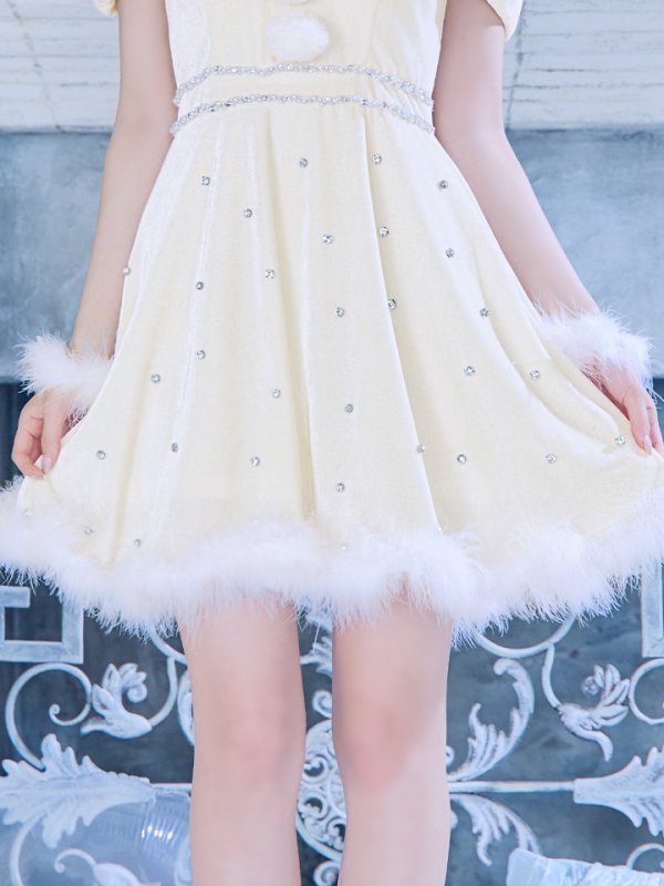 画像16: 【ノベルティ対象】【即日発送！】【サンタコス 5点セット】【XS-XLサイズ/3カラー】オフショルビジューリボンフレアサンタ[YMT]