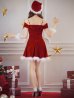 画像11: 【即日発送！】【サンタコス 5点セット】【XS-XLサイズ/3カラー】オフショルビジューリボンフレアサンタ[YMT]