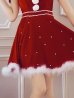 画像13: 【即日発送！】【サンタコス 5点セット】【XS-XLサイズ/3カラー】オフショルビジューリボンフレアサンタ[YMT]