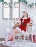 画像10: 【即日発送】【サンタコス 5点セット】【S-Mサイズ/2カラー】ベロアパールビジューサンタコスプレ[YMT]