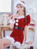 画像1: 【即日発送】【サンタコス 5点セット】【S-Mサイズ/2カラー】ベロアパールビジューサンタコスプレ[YMT] (1)