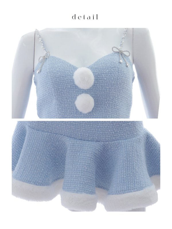 画像33: 【即日発送！】【サンタコス 5点セット】【S-Mサイズ/2カラー】ツイードキャミマーメイドセットアップサンタコスプレ[YMT]