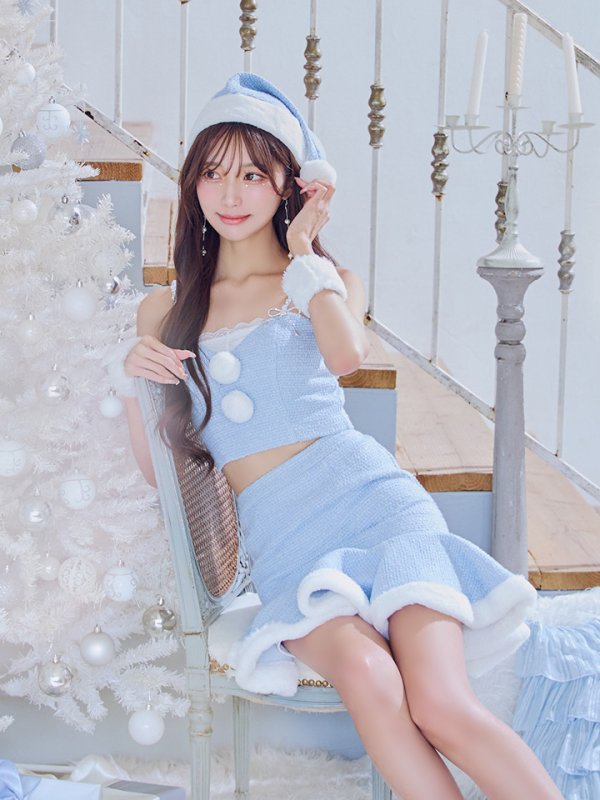 画像28: 【即日発送！】【サンタコス 5点セット】【S-Mサイズ/2カラー】ツイードキャミマーメイドセットアップサンタコスプレ[YMT]