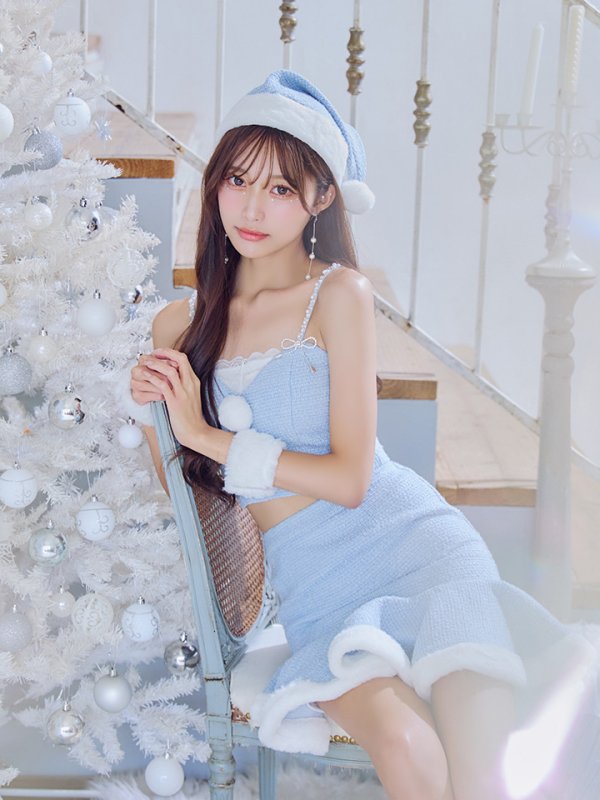 画像31: 【即日発送！】【サンタコス 5点セット】【S-Mサイズ/2カラー】ツイードキャミマーメイドセットアップサンタコスプレ[YMT]