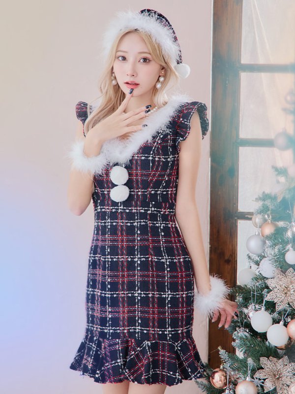 画像4: SALE!【サンタコス 4点セット】【S-Lサイズ/1カラー】マーメイドツイードサンタ[YMT]