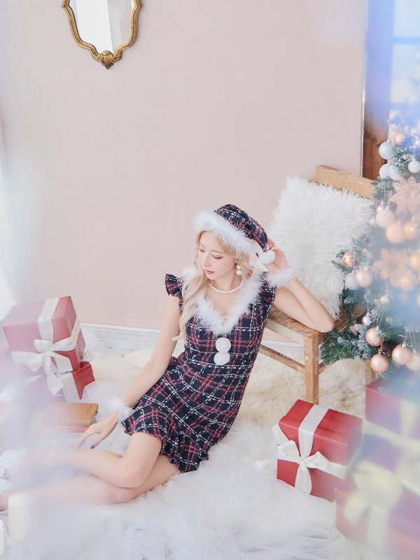 画像15: SALE!【サンタコス 4点セット】【S-Lサイズ/1カラー】マーメイドツイードサンタ[YMT]