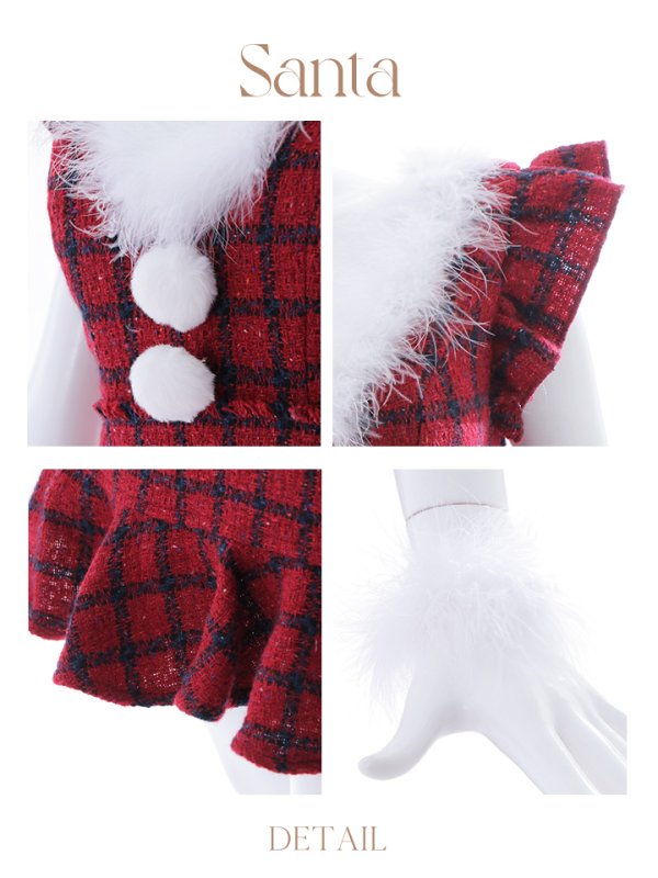 画像20: SALE!【サンタコス 5点セット】【S-XLサイズ/1カラー】マーメイドチェックサンタコスプレ[YMT]