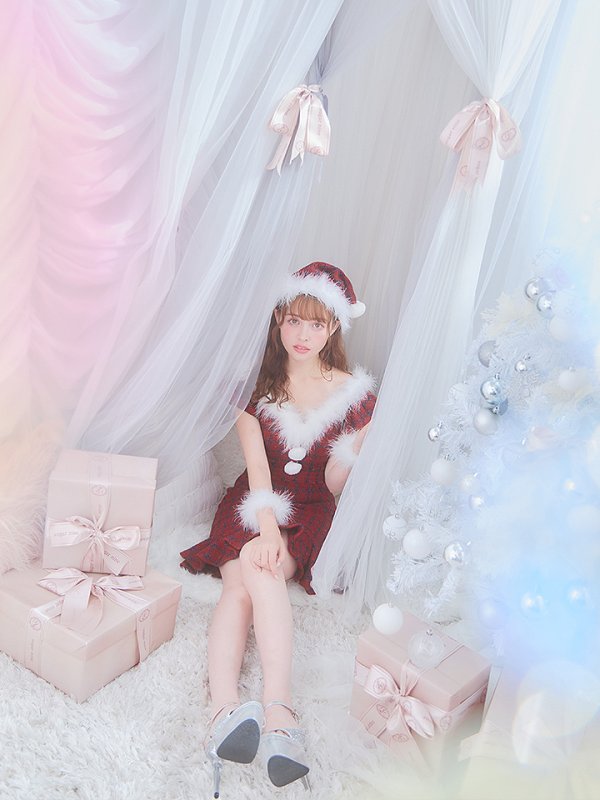 画像8: SALE!【サンタコス 5点セット】【S-XLサイズ/1カラー】マーメイドチェックサンタコスプレ[YMT]