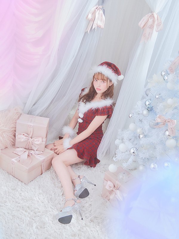 画像11: SALE!【サンタコス 5点セット】【S-XLサイズ/1カラー】マーメイドチェックサンタコスプレ[YMT]