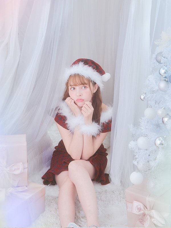 画像13: SALE!【サンタコス 5点セット】【S-XLサイズ/1カラー】マーメイドチェックサンタコスプレ[YMT]