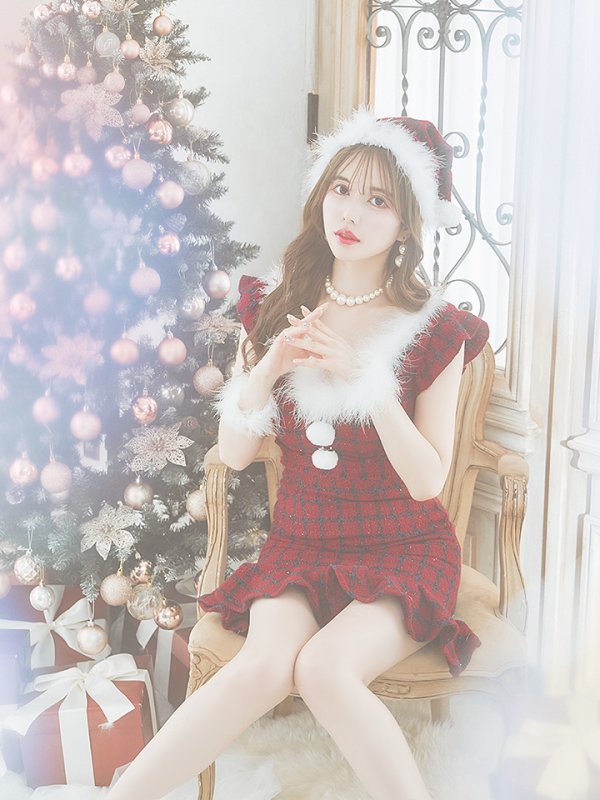 画像8: SALE!【サンタコス 5点セット】【S-XLサイズ/1カラー】マーメイドチェックサンタコスプレ[YMT]