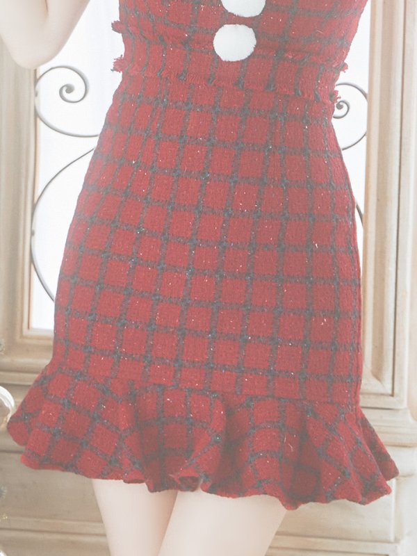 画像17: SALE!【サンタコス 5点セット】【S-XLサイズ/1カラー】マーメイドチェックサンタコスプレ[YMT]