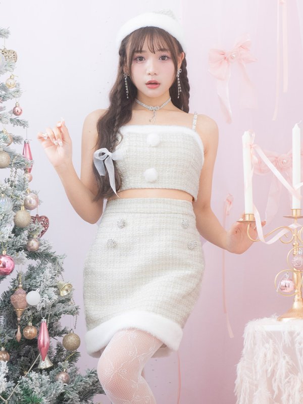 画像4: SALE!【サンタコス 5点セット】【XS-Lサイズ/1カラー】ジャケット付きツイードセットアップサンタ[YMT]