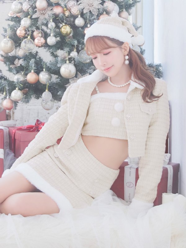 画像25: SALE!【サンタコス 5点セット】【XS-Lサイズ/1カラー】ジャケット付きツイードセットアップサンタ[YMT]