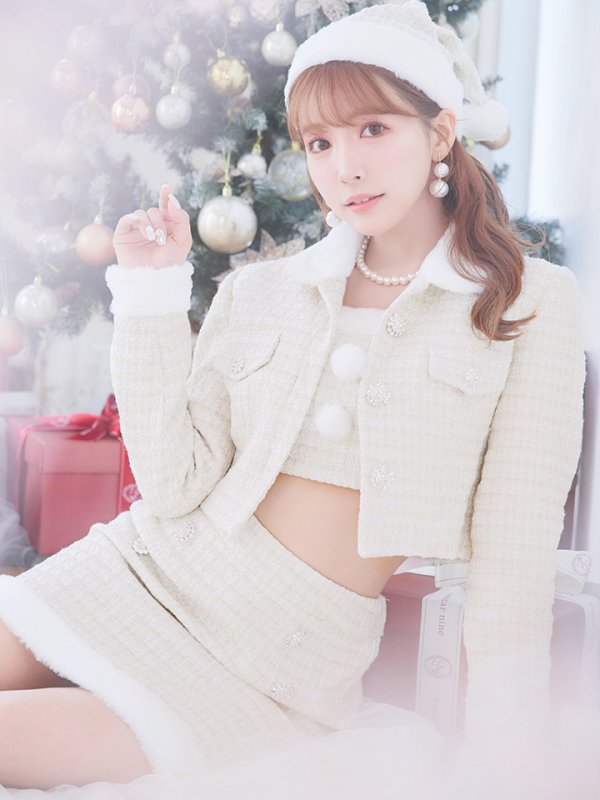 画像31: SALE!【サンタコス 5点セット】【XS-Lサイズ/1カラー】ジャケット付きツイードセットアップサンタ[YMT]