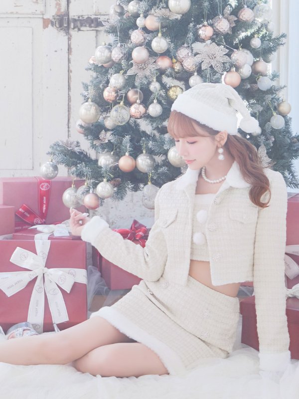 画像32: SALE!【サンタコス 5点セット】【XS-Lサイズ/1カラー】ジャケット付きツイードセットアップサンタ[YMT]