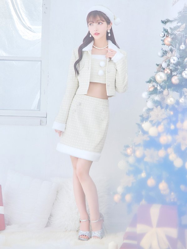 画像5: SALE!【サンタコス 5点セット】【XS-Lサイズ/1カラー】ジャケット付きツイードセットアップサンタ[YMT]