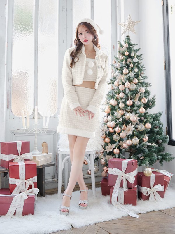 画像22: SALE!【サンタコス 5点セット】【XS-Lサイズ/1カラー】ジャケット付きツイードセットアップサンタ[YMT]