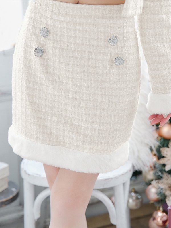 画像7: 【サンタSALE!!】【サンタコス 5点セット】【XS-Lサイズ/1カラー】ジャケット付きツイードセットアップサンタ[OF01]