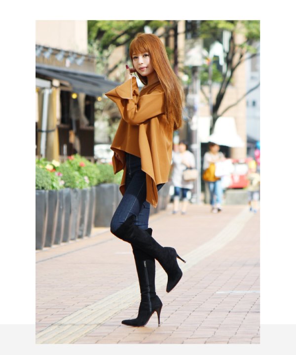 画像5: 【COMEX】 2color/ 12cmヒール/ ニーハイブーツ/ ブーツ/ ピンヒール/ ブーツ/ ハイヒール/ ポインテッドトゥ/ レザー/ スエード【OFJH】