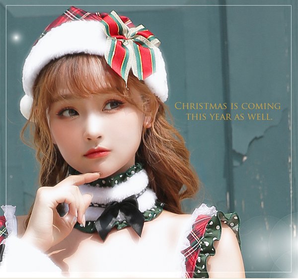 画像12: 【即日発送】【クリスマスコスプレ7点セット】【Malymoon/マリームーン】ドットチェックサンタクロース【フリーサイズ/1カラー】[YMT]