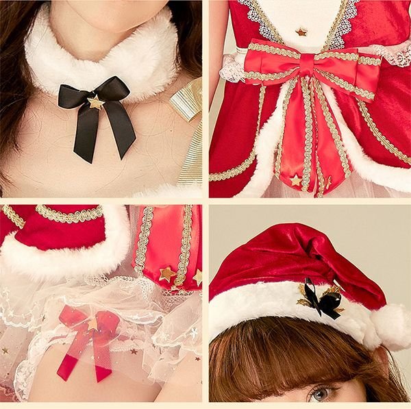 画像9: 【即日発送】【クリスマスコスプレ6点セット】【Malymoon/マリームーン】ドレスサンタ【フリーサイズ/1カラー】[YMT]