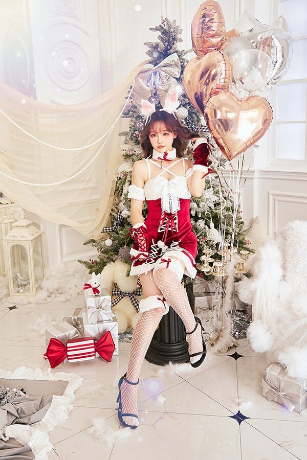 画像9: 【即日発送！】【クリスマスコスプレ8点セット】【Malymoon/マリームーン】スイートバニーフレーバーサンタドレス【フリーサイズ/3カラー】[YMT]