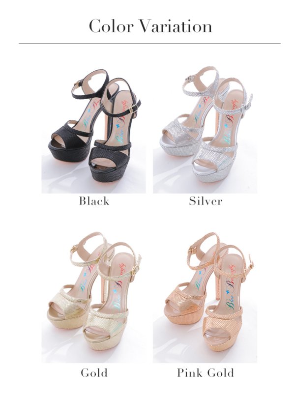 画像19: 【COMEX】 4color/ ラメグリッター/15.5cmヒール/ ストラップサンダル[OF02]