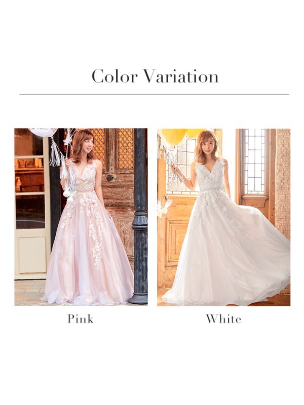 画像9: Lサイズあり【JEAN MACLEAN/ジャンマクレーン】バースデー/ 立体フラワー刺繍/ チュール/ プリンセス/ キャバドレスlong[OF2A]