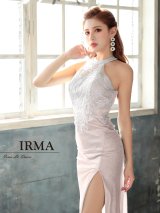 【IRMA/イルマ】アメスリ/ ホルターネック/ ラメ/ 刺繍レース/ スリット/ タイト/ ロングドレス/ キャバドレス long[HC03]